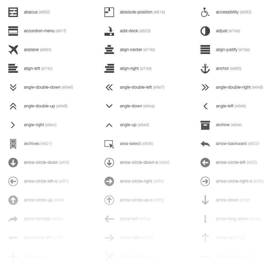 Vaadin Font Icons